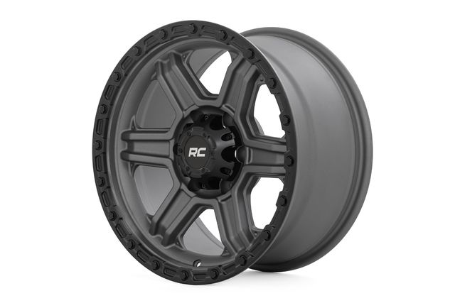 Rough Country Rough Country 79 Series Wheel | One-Piece | Gunmetal Gray w/Black Ring | 17x8.5 | 6x5.5 | 0mm