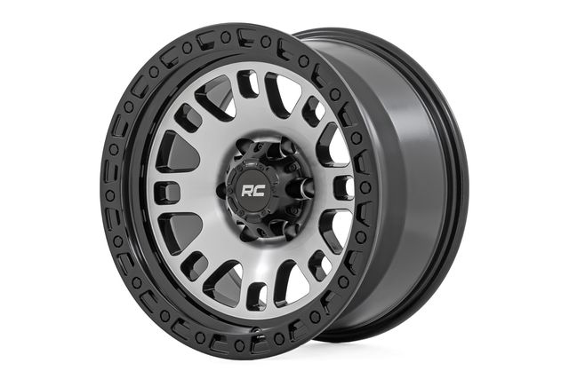 Rough Country Rough Country 82 Series Wheel | One-Piece | Machined Semi Gloss Black | 17x9 | 5x5 | -12mm