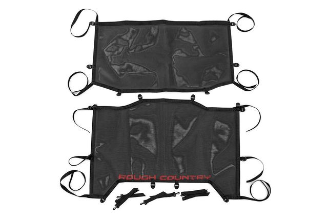 Rough Country Mesh Bikini Top Plus | Black | Jeep Wrangler JL (21-23)/Wrangler Unlimited (18-23)