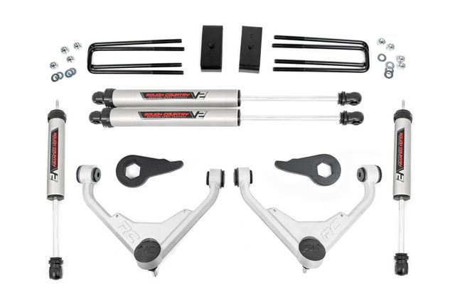 Rough Country 3 Inch Lift Kit | FT Code | V2 | Chevy/GMC 2500HD/3500HD/Suburban 2500/Yukon XL 2500 (01-10)