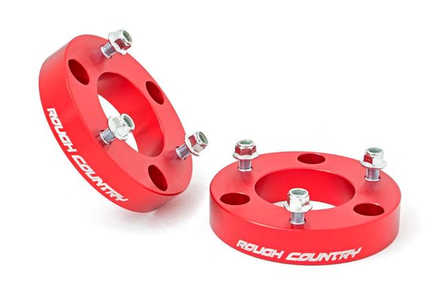 Rough Country 2 Inch Leveling Kit | Red Spacers | Nissan Titan 2WD/4WD (2004-2024)