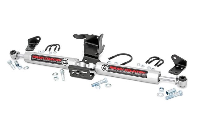Rough Country N3 Steering Stabilizer | Dual | 2.5-8 Inch Lift | Jeep Gladiator JT/Wrangler JL (18-26)