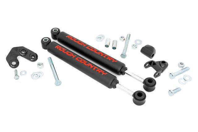 Rough Country Dual Steering Stabilizer | 2.5-6.5 Inch Lift | Jeep Comanche MJ/Wrangler TJ/Wrangler Unlimited