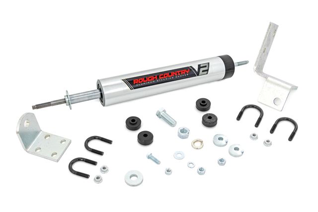 Rough Country V2 Steering Stabilizer | 0-3 Inch Lift | Chevy/GMC Sierra 1500/Silverado 1500/Tahoe/Yukon (92-06)