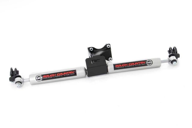 Rough Country N3 Steering Stabilizer | Dual | 2-8 Inch Lift | Jeep Wrangler JK/Wrangler Unlimited (07-18)