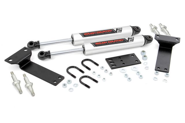 Rough Country V2 Steering Stabilizer | Dual | 2-8 Inch Lift | Ford Excursion (00-05)/Super Duty (99-04)