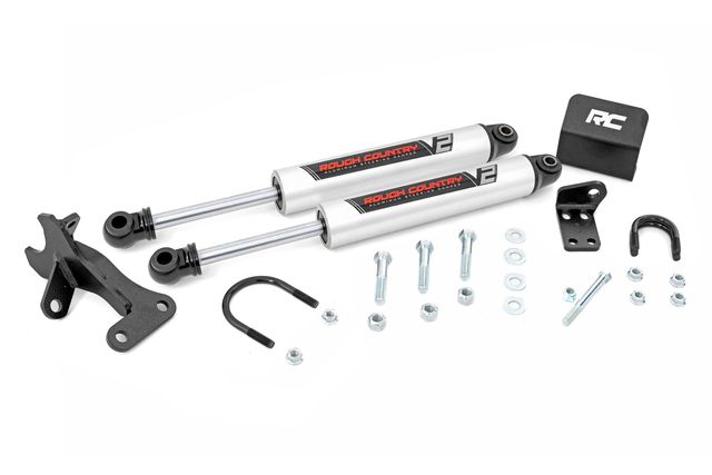 Rough Country V2 Steering Stabilizer | Dual | 4 Inch Lift | Jeep Grand Cherokee WJ (99-04)