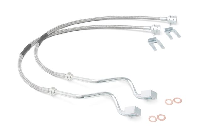Rough Country Brake Lines | Stainless | FR | 4-8 Inch Lift | Ford F-250/F-350 Super Duty (99-04)