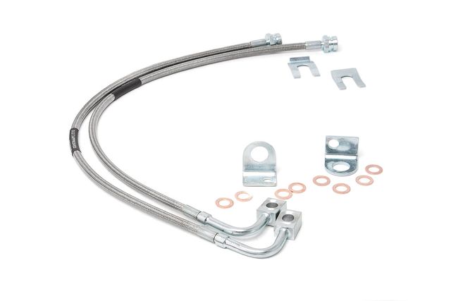 Rough Country Brake Lines | Stainless | Rear | 4-6 Inch Lift | Jeep Wrangler JK/Wrangler Unlimited (07-18)