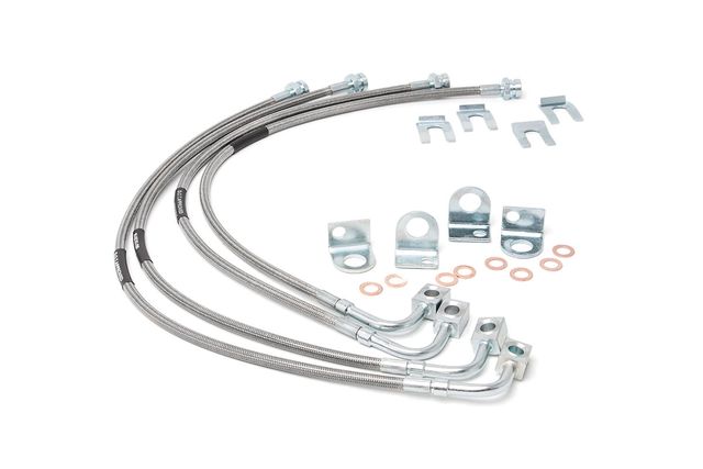 Rough Country Brake Lines | Stainless | FR & RR | 4-6 Inch Lift | Jeep Wrangler JK/Wrangler Unlimited (07-18)
