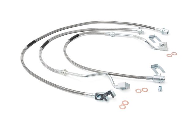 Rough Country Brake Lines | Stainless | FR & RR | 4-6 Inch Lift | Ford F-250/F-350 Super Duty (99-04)
