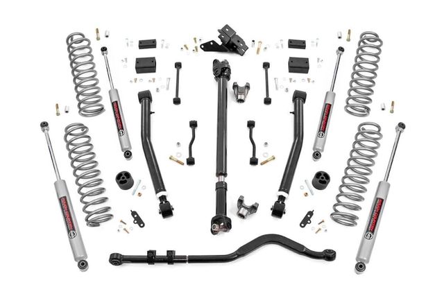Rough Country 3.5 Inch Lift Kit | Adj LCA | FR D/S | Jeep Wrangler JL Rubicon 4WD (18-23)