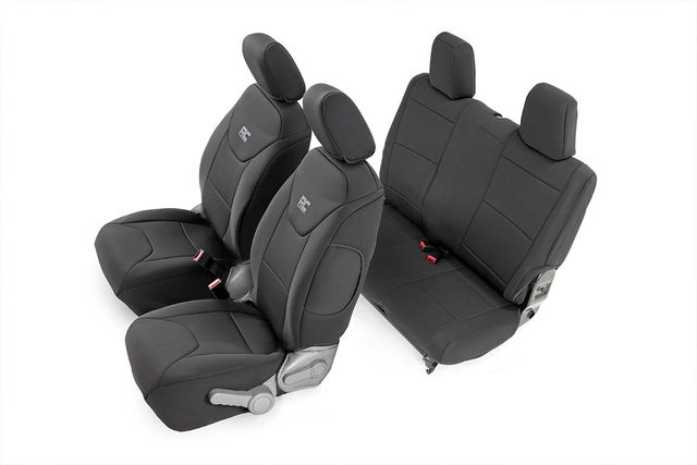 Rough Country Seat Covers | Front and Rear | Jeep Wrangler JK 4WD (2007-2010)