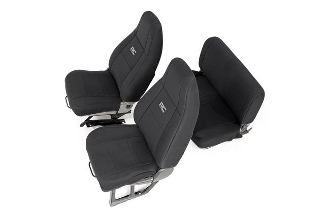 Rough Country Seat Covers | Front and Rear | Jeep Wrangler YJ 4WD (1987-1990)
