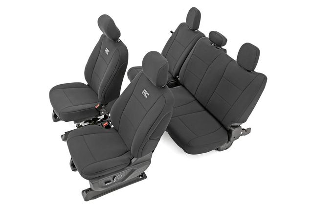 Rough Country Seat Covers | FR Bucket and RR Bench | Ford F-150/Lightning/F-250/F-350 (15-26)