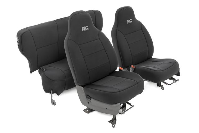 Rough Country Seat Covers | Non Detach Headrest FR and Rear | Jeep Cherokee XJ (84-96)