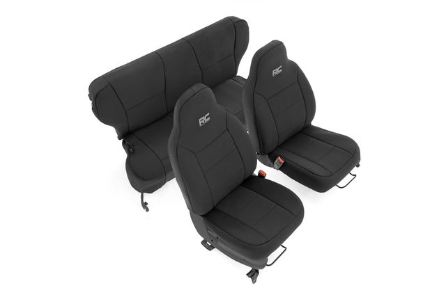 Rough Country Seat Covers | Non Detach Headrest FR & RR | Jeep Cherokee XJ 2WD/4WD (97-01)