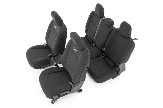 Rough Country Seat Covers | Front and RR No Cup Holder | Jeep Gladiator JT 4WD (2020-2026)
