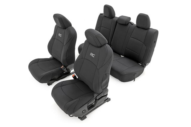 Rough Country Seat Covers | FR & RR | Double Cab | Toyota Tacoma 2WD/4WD (2024-2026)