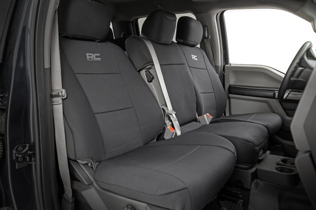 Rough Country Seat Covers | FR Bench and RR Bench | Ford F-150/Lightning/F-250/F-350 (15-26)