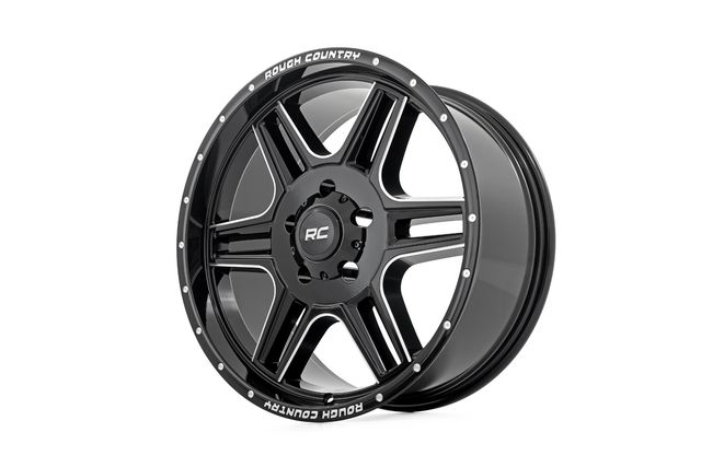 Rough Country Rough Country 92 Series Wheel | Machined One-Piece | Gloss Black | 18x9 | 5x5.5 | +0mm