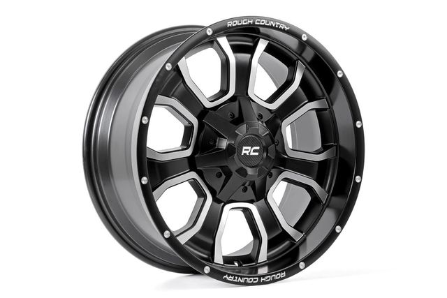 Rough Country Rough Country 93 Series Wheel | One-Piece | Machined Black | 20x9 | 6x5.5/6x135 | 0mm