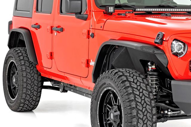 Rough Country High Clearance LED Flat Fender Flare Kit | UV Treated | Jeep Wrangler JL (2018-2026)