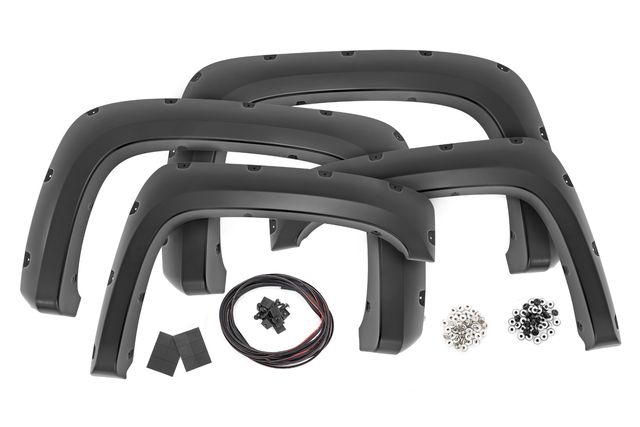 Rough Country Pocket Fender Flares | GAZ Summit White | Chevy Silverado 1500/2500HD/3500HD (07-14)