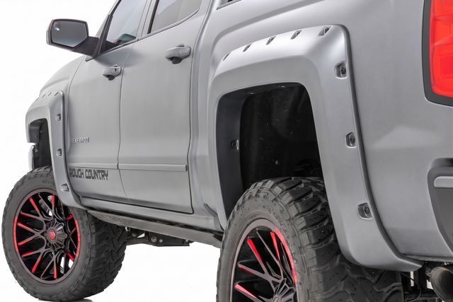 Rough Country Pocket Fender Flares | 6'7" & 8' Bed | G9K Satin Steel | Chevy Silverado 1500 (14-18)/2500HD