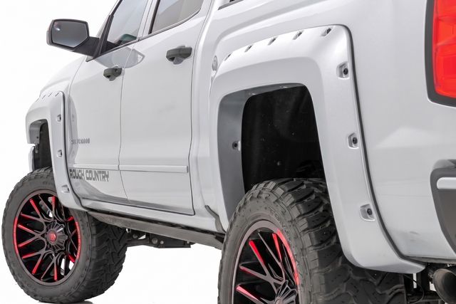 Rough Country Pocket Fender Flares | 6'7" & 8' Bed | GAN Silver Ice Metallic | Chevy Silverado 1500 (14-18)/2500HD