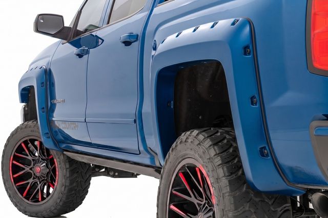 Rough Country Pocket Fender Flares | 5'9" Bed | G1K Deep Ocean Blue | Chevy Silverado 1500 (14-18 & Classic)