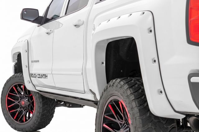 Rough Country Pocket Fender Flares | 5'9" Bed | GAZ Summit White | Chevy Silverado 1500 (14-18 & Classic)