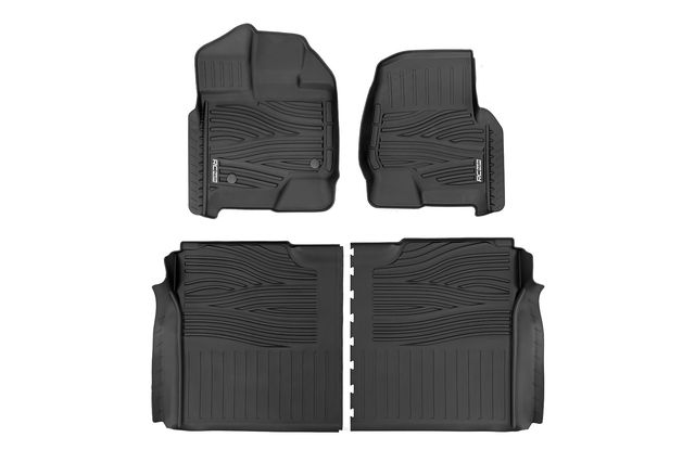 Rough Country Flex-Fit Floor Mats | FR & RR | Ford F-150 (15-26)/F-150 Lightning (22-26)/Raptor (17-26)