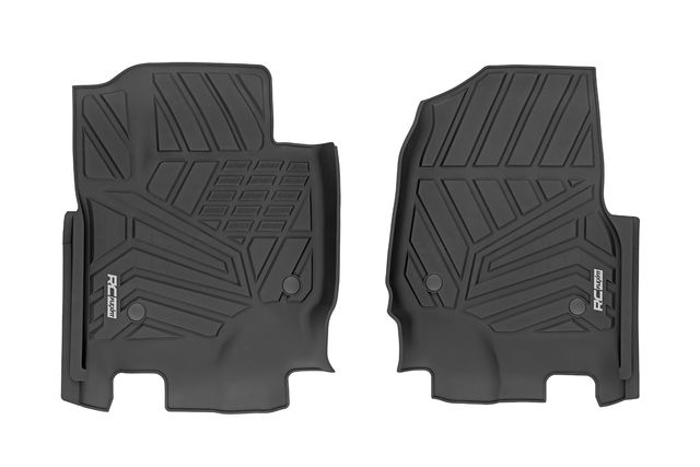 Rough Country Flex-Fit Floor Mats | Front | Ford F-250/F-350 Super Duty 2WD/4WD (2017-2026)