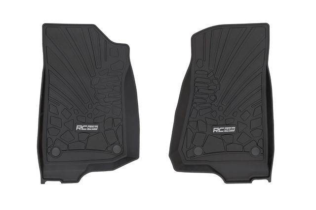 Rough Country Flex Fit Floor Mats | FR | 4 Door | Jeep Wrangler Unlimited 4WD (2018-2026)
