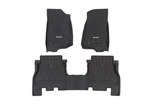 Rough Country Flex Fit Floor Mats | FR & RR | 4 Door | Jeep Wrangler Unlimited 4WD (18-26)