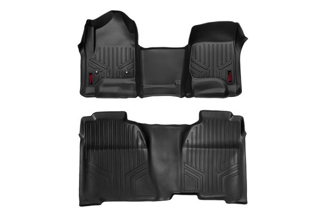 Rough Country Floor Mats | FR & RR | OV Hump | Crew | Chevy/GMC 1500/2500HD/3500HD 2WD/4WD