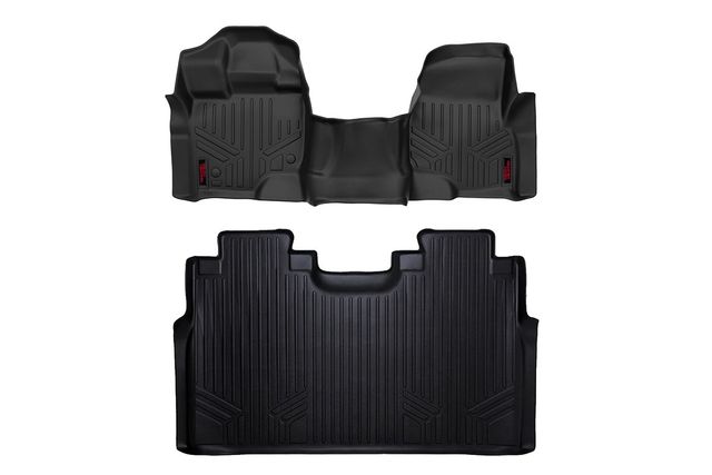 Rough Country Floor Mats | FR & RR | Over Hump | Ford F-150 (15-26)/F-150 Lightning (22-26)/Raptor (17-26)