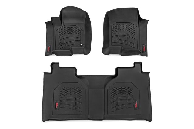 Rough Country Sure-Fit Floor Mats | FR & RR | FR Bucket | Crew | Chevy/GMC 1500/2500HD/3500HD (19-26)
