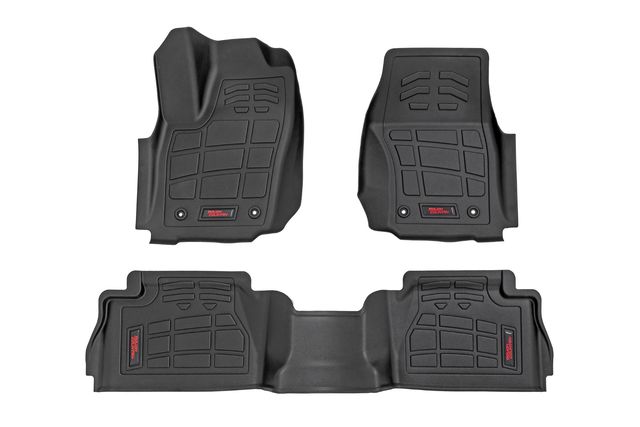 Rough Country Sure-Fit Floor Mats | Front & Rear | Double Cab | Toyota Tacoma (24-26)