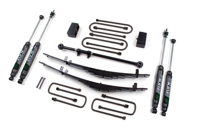 Zone Offroad 4" Leaf Spring Lift Kit ; Nitro Shocks