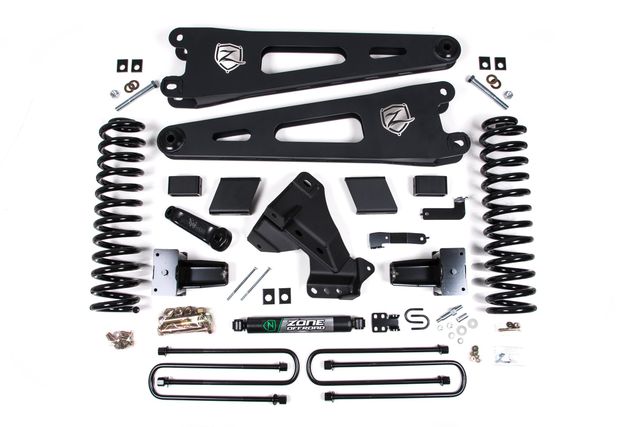 Zone Offroad 5" Radius Arm Lift Kit, 3" Rear Lift, Block; 2 Leaf Main, No Shocks