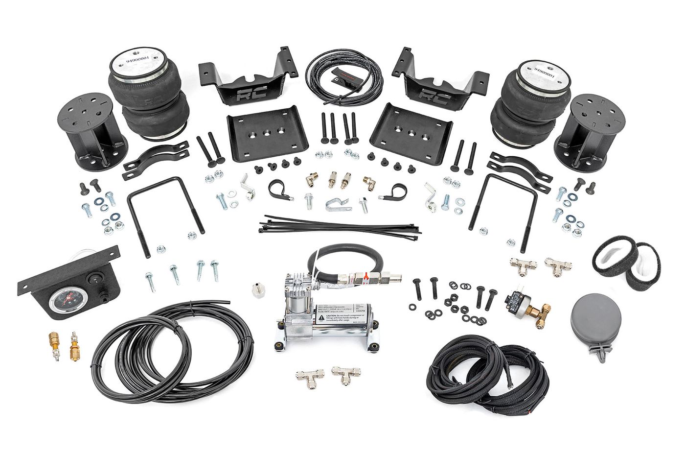 Rough Country Air Spring Kit w/compressor | 5 Inch Lift Kit | Chevy/GMC 1500 (07-18 & Classic)