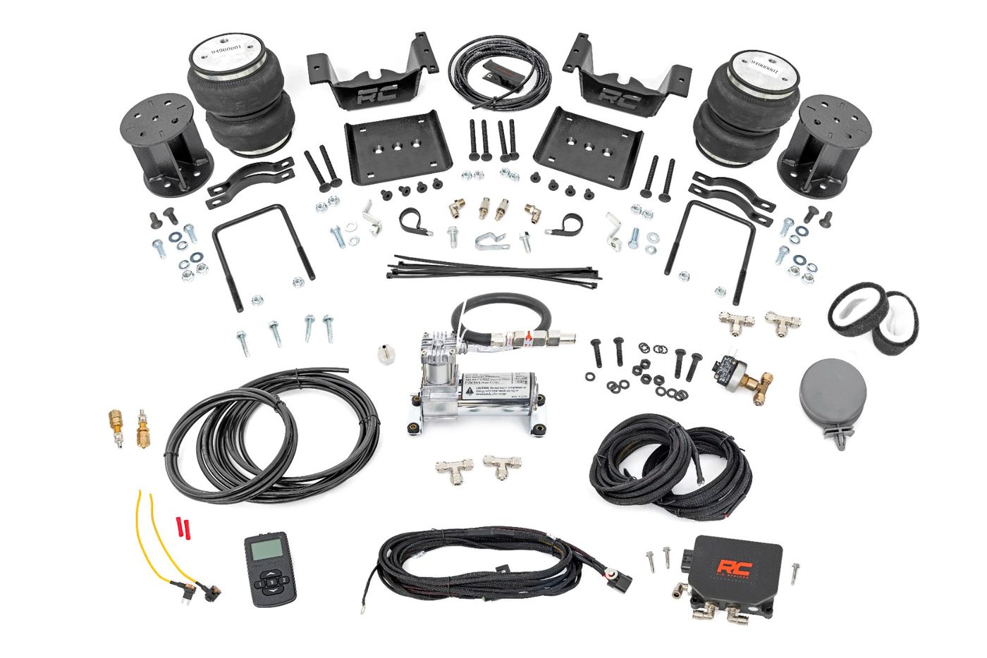 Rough Country Air Spring Kit w/compressor | Wireless Controller | 5 Inch Lift Kit | Chevy/GMC 1500 (07-18)