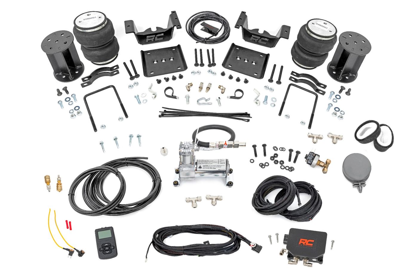 Rough Country Air Spring Kit w/compressor | Wireless Controller | 6-7.5 Inch Lift Kit | Chevy/GMC 1500 (07-18)