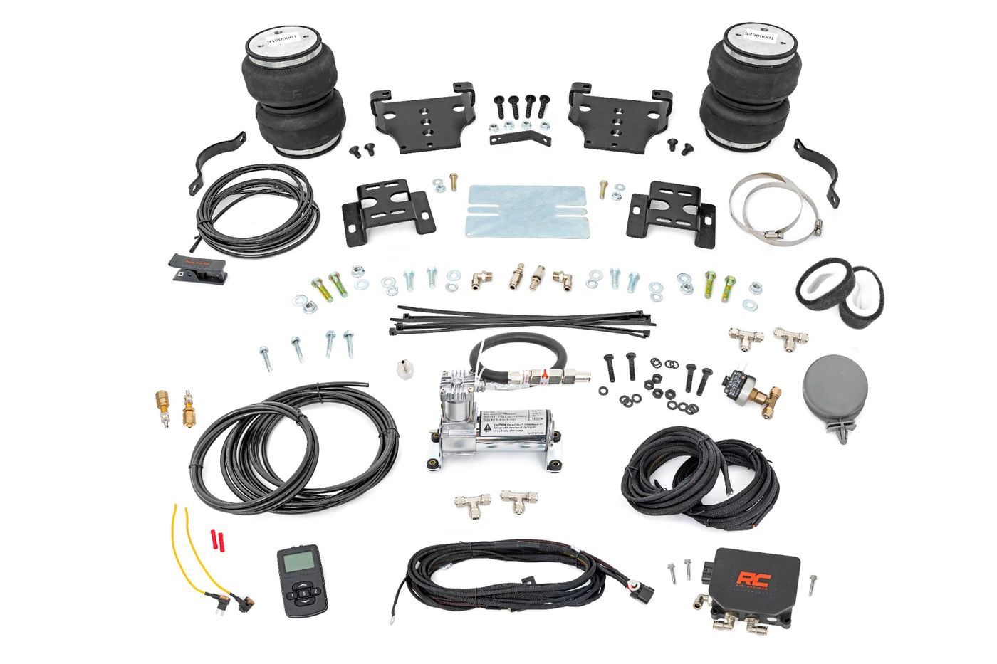 Rough Country Air Spring Kit w/compressor | Wireless Controller | 0-6" Lift | Chevy/GMC 2500HD (01-10)