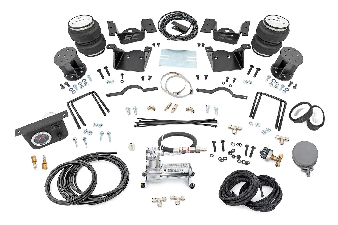 Rough Country Air Spring Kit w/compressor | 7.5 Inch Lift Kit | Chevy/GMC 2500HD/3500HD (11-19)