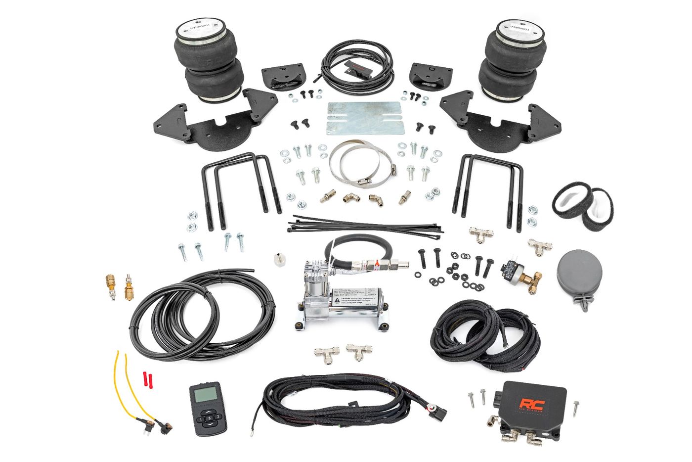 Rough Country Air Spring Kit w/compressor | Stock Height | Wireless Controller | Chevy/GMC 1500 (19-25