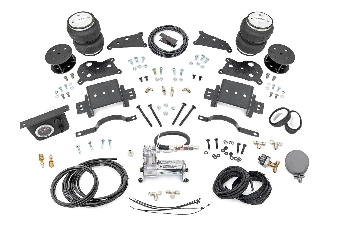 Rough Country Air Spring Spacer Kit w/ Compressor | 5" Lift | Ram 2500 4WD (2014-2026)