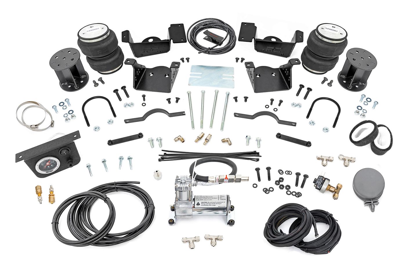 Rough Country Air Spring Kit w/compressor | 3-5 Inch Lift Kit | Chevy/GMC 2500HD/3500HD (20-26)